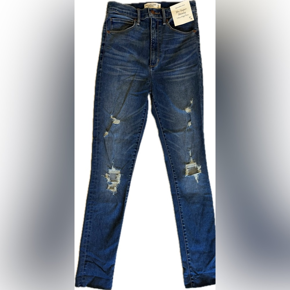 Abercrombie & Fitch the super skinny ultra high rise women’s jeans.